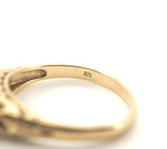 Ladies 9CT Yellow Gold Ring Blue Stones/Diamonds (Size: O, 2.31g) - 506389