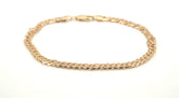 Mens 9ct Yellow Gold Double Curb Link Bracelet (19.5cm) - 506394