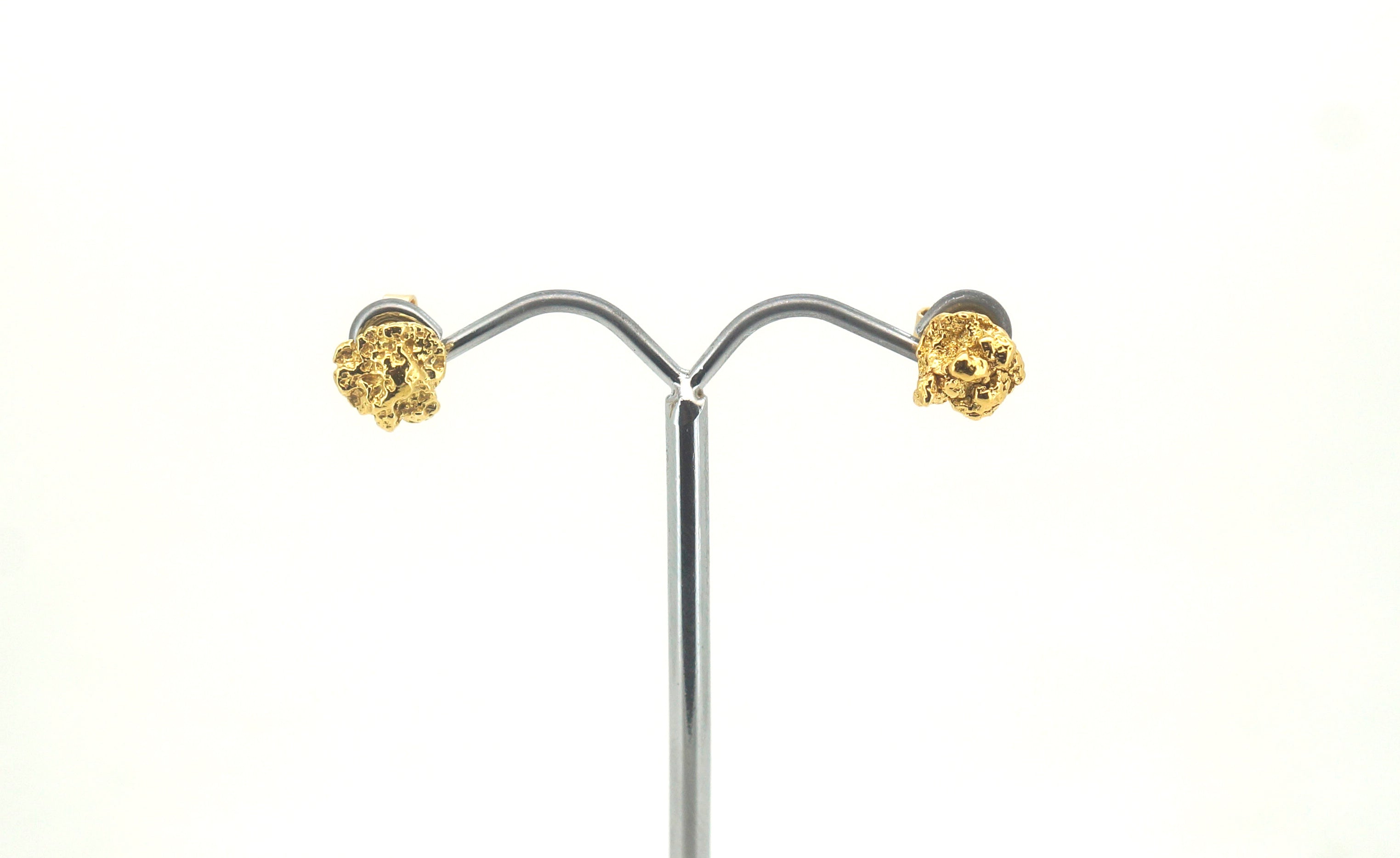 Ladies 22ct Gold Nugget Earrings with 18ct Yellow Gold Backing - 502653