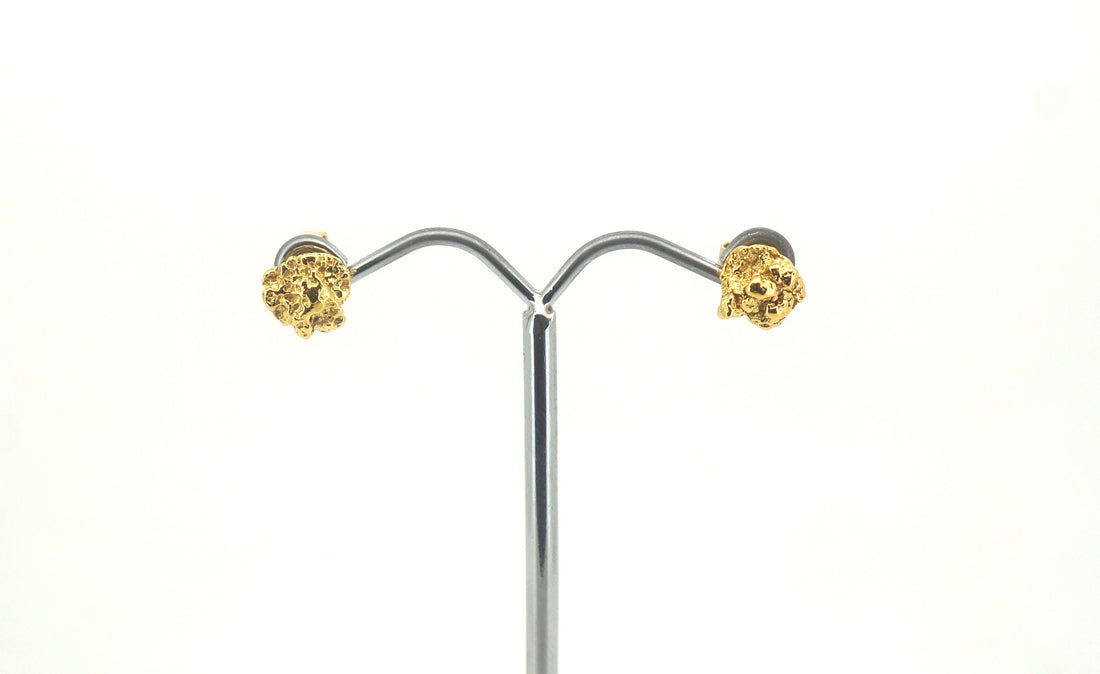 Ladies 22ct Gold Nugget Earrings with 18ct Yellow Gold Backing - 502653