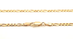 9ct Yellow Gold Figaro Curb Link Necklace (50cm) - 505333