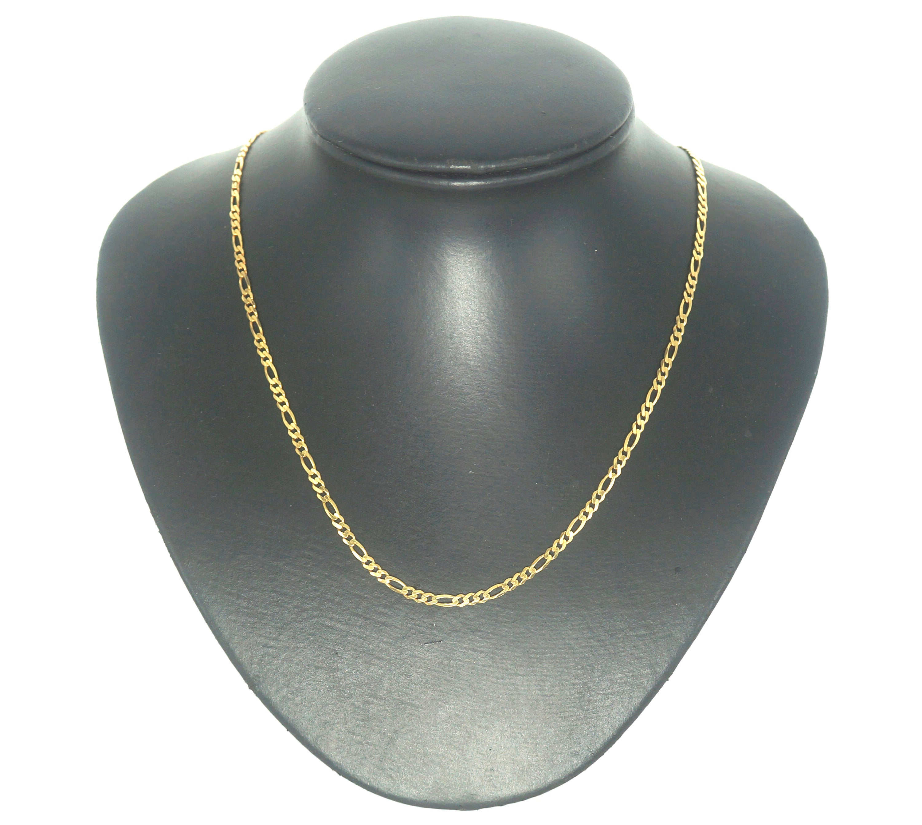 9ct Yellow Gold Figaro Curb Link Necklace (50cm) - 505333
