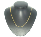 9ct Yellow Gold Figaro Curb Link Necklace (50cm) - 505333