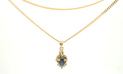 18ct Yellow Gold Thick Curb Link Necklace with Pendant (60cm) - 505500