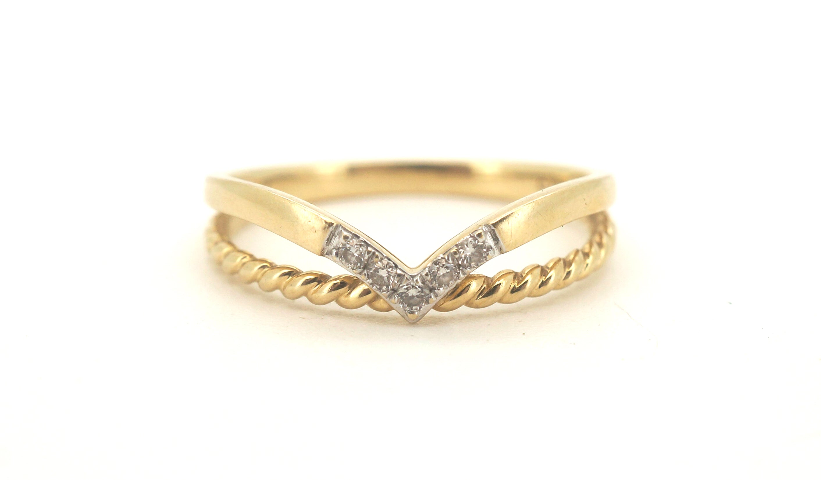 Ladies 9ct Yellow Gold Dress Ring (Size M) - 506547