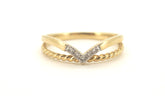 Ladies 9ct Yellow Gold Dress Ring (Size M) - 506547
