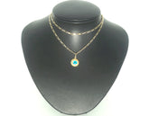 Ladies 9ct Yellow Gold Blue Eye Themed Necklace (59cm) - 503233
