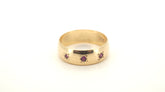 Unisex 9ct Yellow Gold 3 Pink Stone Ring (Size L) - 506073
