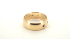 Unisex 9ct Yellow Gold 3 Pink Stone Ring (Size L) - 506073