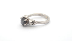 950pt Platinum and Treated Black Diamond Skull Themed Ring (Size G) - 504067