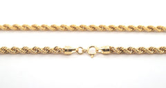 Men's 18ct Yellow Gold Rope Link Necklace with Jesus Pendant (59cm) - 506843