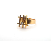 Ladies 18CT Yellow Gold Diamond Ring (Size: M1/2, 5.5g) - 505420