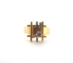Ladies 18CT Yellow Gold Diamond Ring (Size: M1/2, 5.5g) - 505420