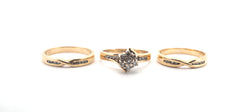 Ladies Michael Hill 9CT Yellow Gold Diamond Trilogy Ring Set (Size N 1/2) - 504886