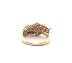 Ladies 9CT Yellow Gold Diamond Ring (Size: N 1/2, 4.2g) - 503445
