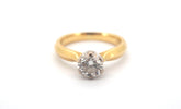 Ladie's 18ct Yellow & White Gold Solitaire Diamond Engagement Ring (Size L) - 504839