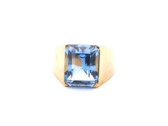 Ladies 18CT Yellow Gold Synthetic Blue Quartz Set Ring (Size: T1/2) - 505144