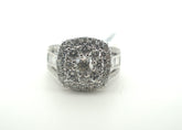 Ladies Stunning 9CT White Gold Diamond Cluster Ring (Size: L) - AD 32707