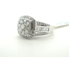 Ladies Stunning 9CT White Gold Diamond Cluster Ring (Size: L) - AD 32707