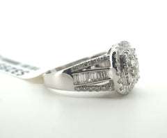 Ladies Stunning 9CT White Gold Diamond Cluster Ring (Size: L) - AD 32707