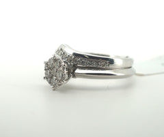 Ladies 9CT White Gold Diamond Ring Set - 214693
