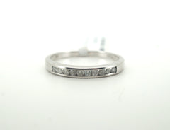 Ladies 9K White Gold Diamond Ring (Size: S) - 248535