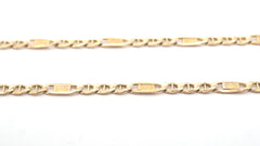 9ct Yellow Gold Anchor/Figaro Chain Necklace (50cm) - 505279