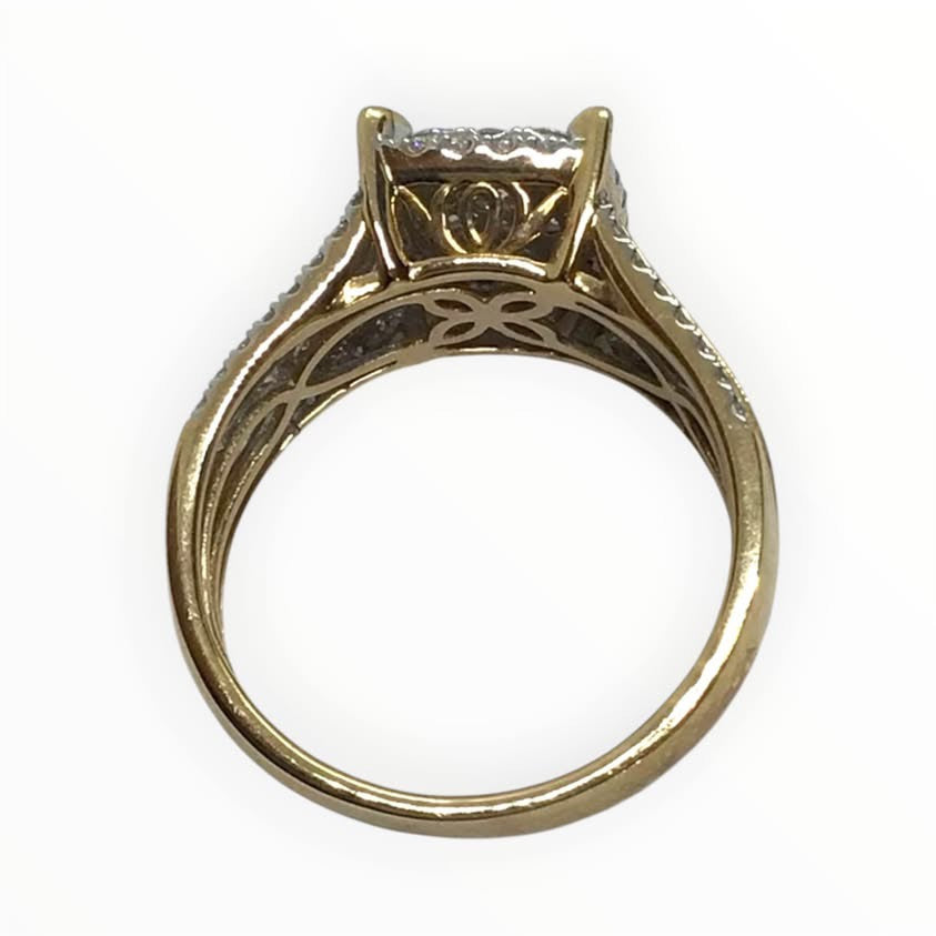 Ladies 10k Gold Lab Diamonds Ring (Size O) Ref#513127