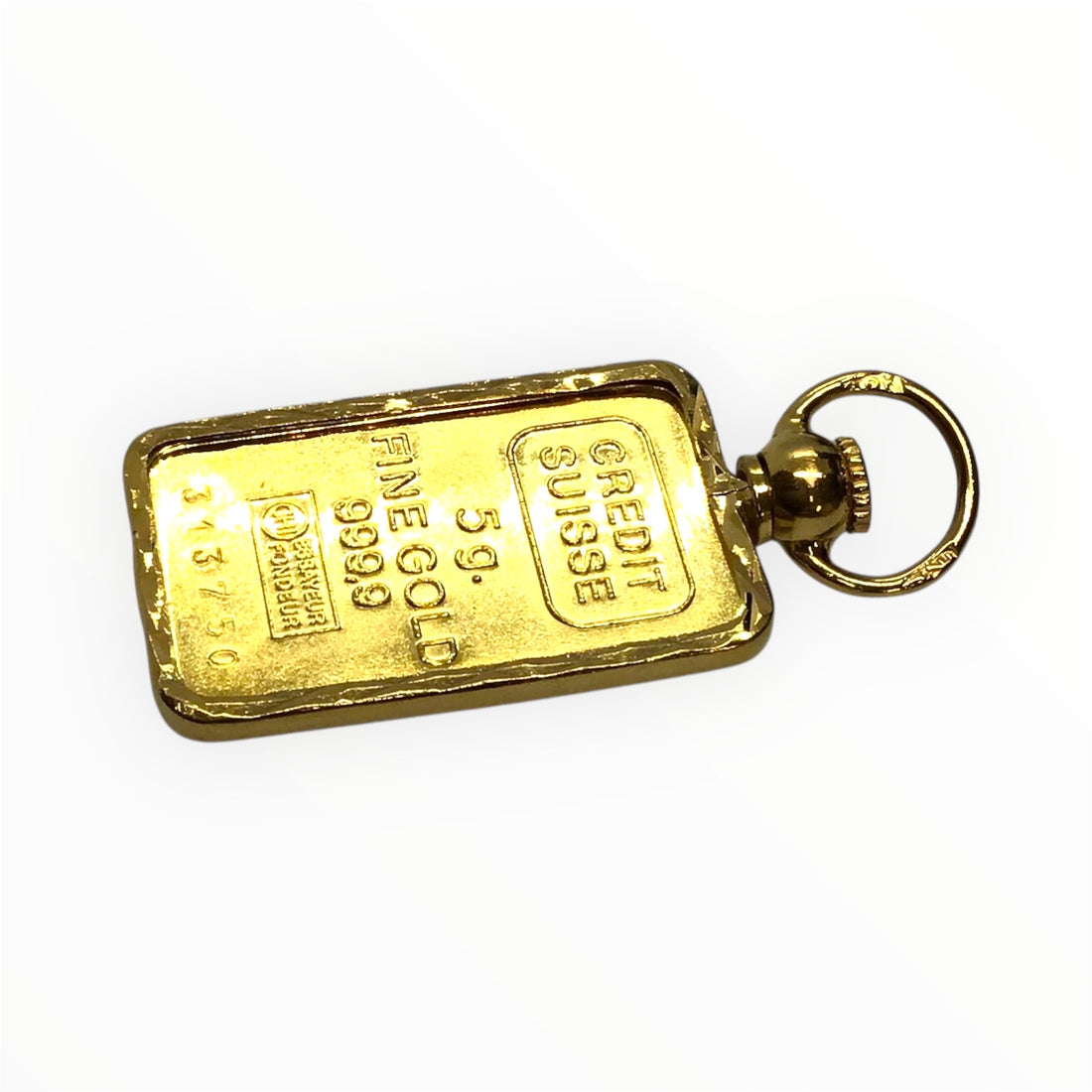 Unisex 22ct Gold Pendant with a Gold Bullion Inside (Length 3.5cm) Ref#511373