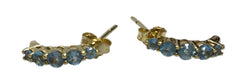 Ladies 9ct Yellow Gold Diamond with Coloured Stone Earrings Ref#506567