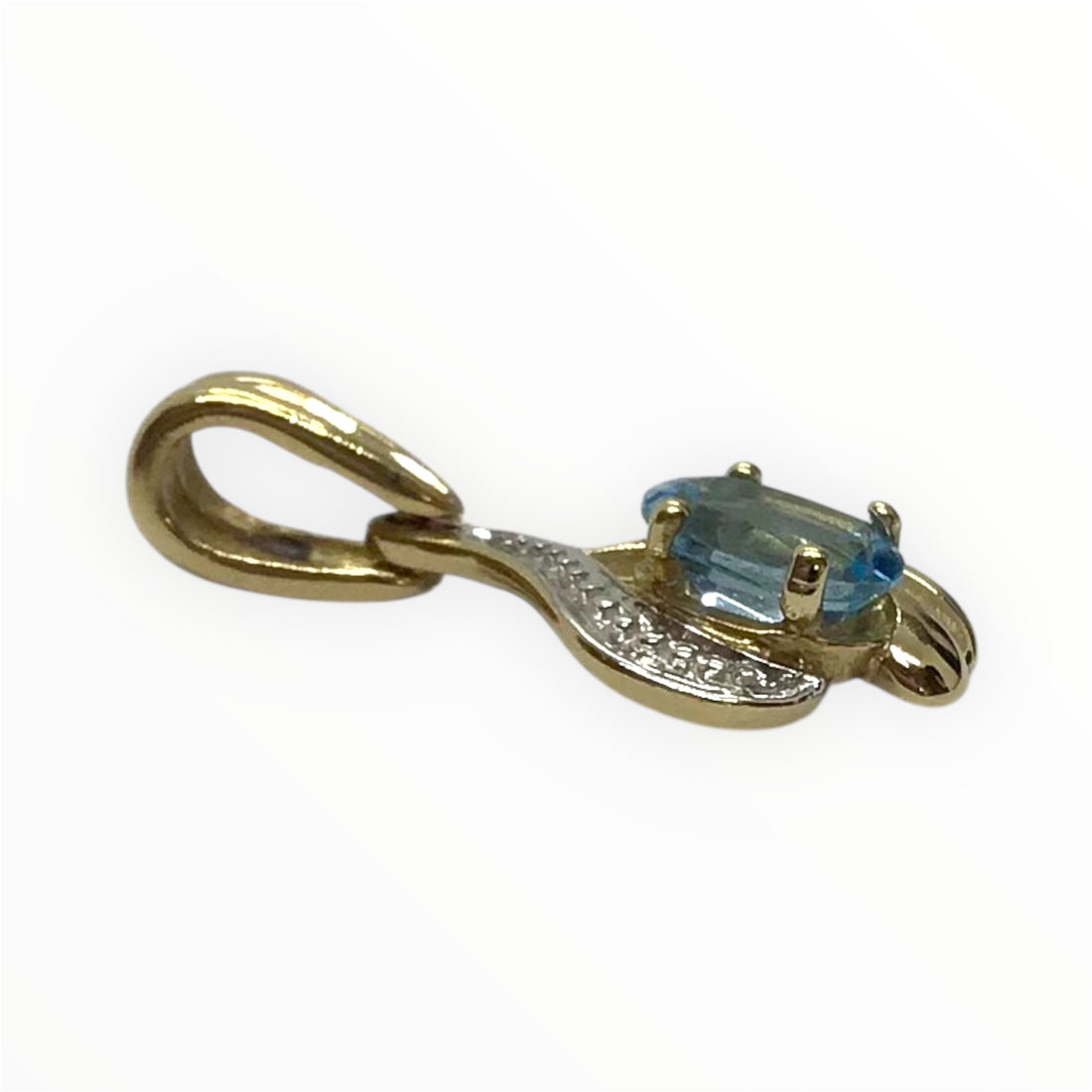 Ladies 9ct Gold Coloured Stone Pendant (Length 2cm) Ref#512196