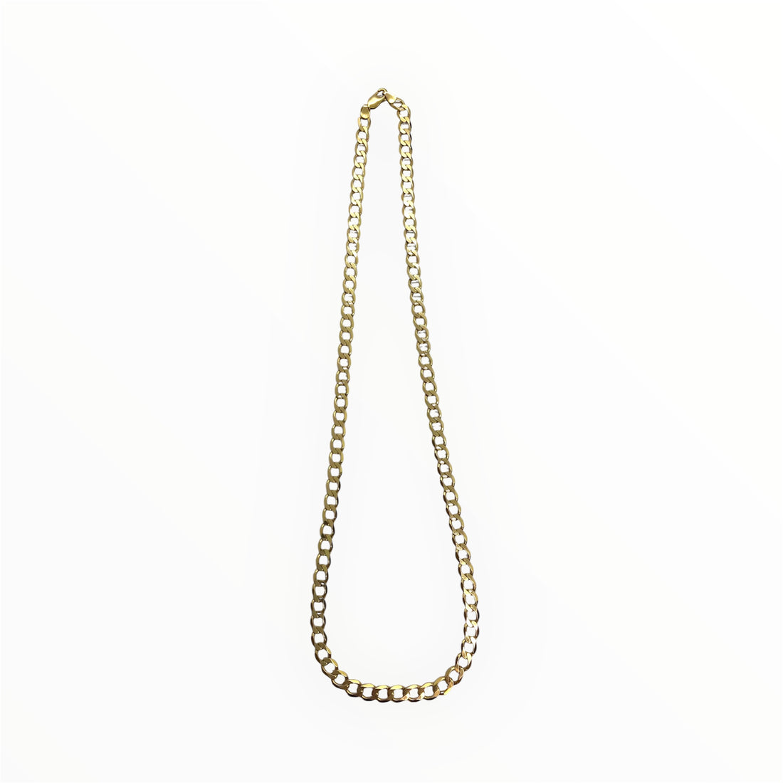 Unisex 9ct Gold Flat Curb Necklace (Length 60cm) Ref#514037