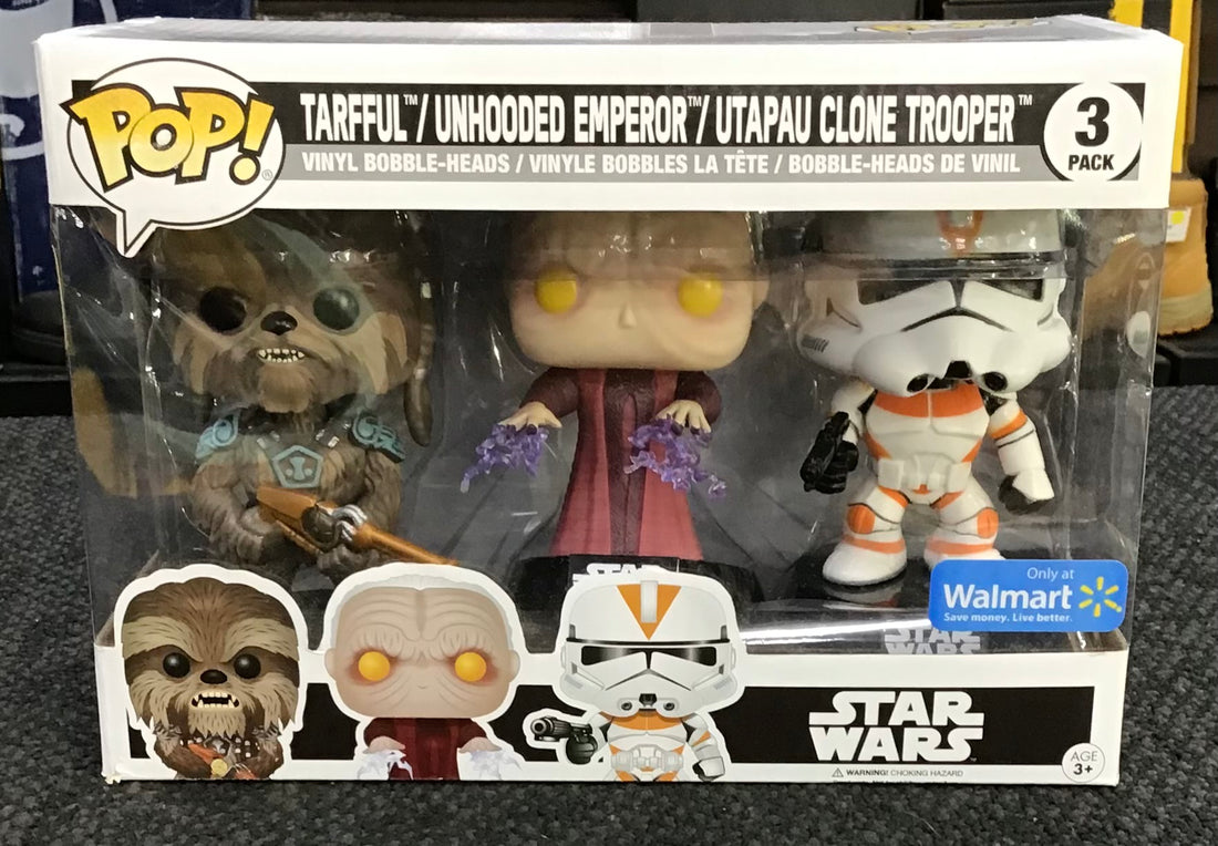 Pop Figurine Star Wars 3Pack Ref#889698118255
Tarfful / Unhooded Emperor/ Utapau Clone Trooper