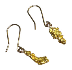 Ladies 23ct Gold Nugget Drop Earrings Ref#506495