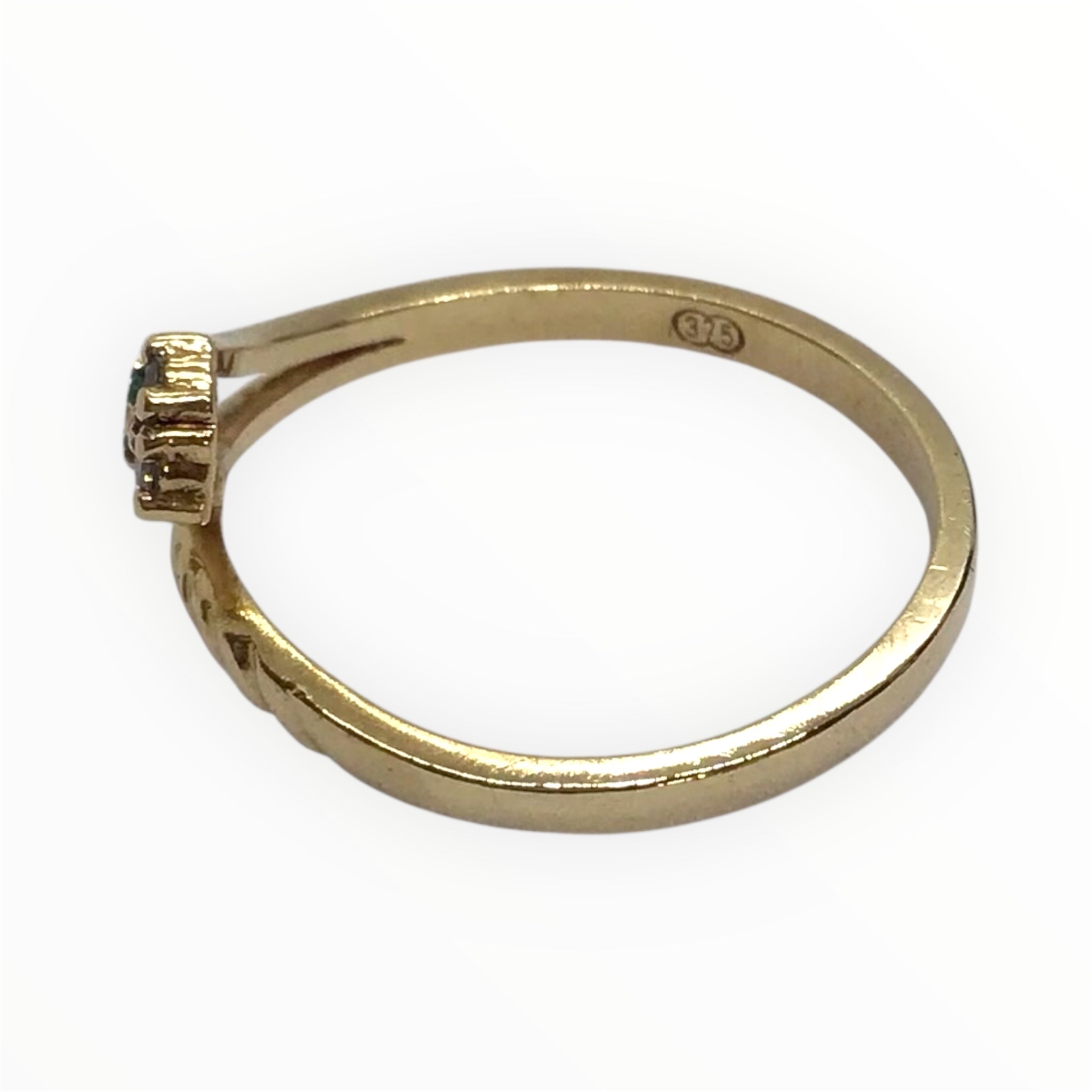 Ladies 9ct Gold Coloured Stone with Diamonds Ring (Size M) Ref#512656