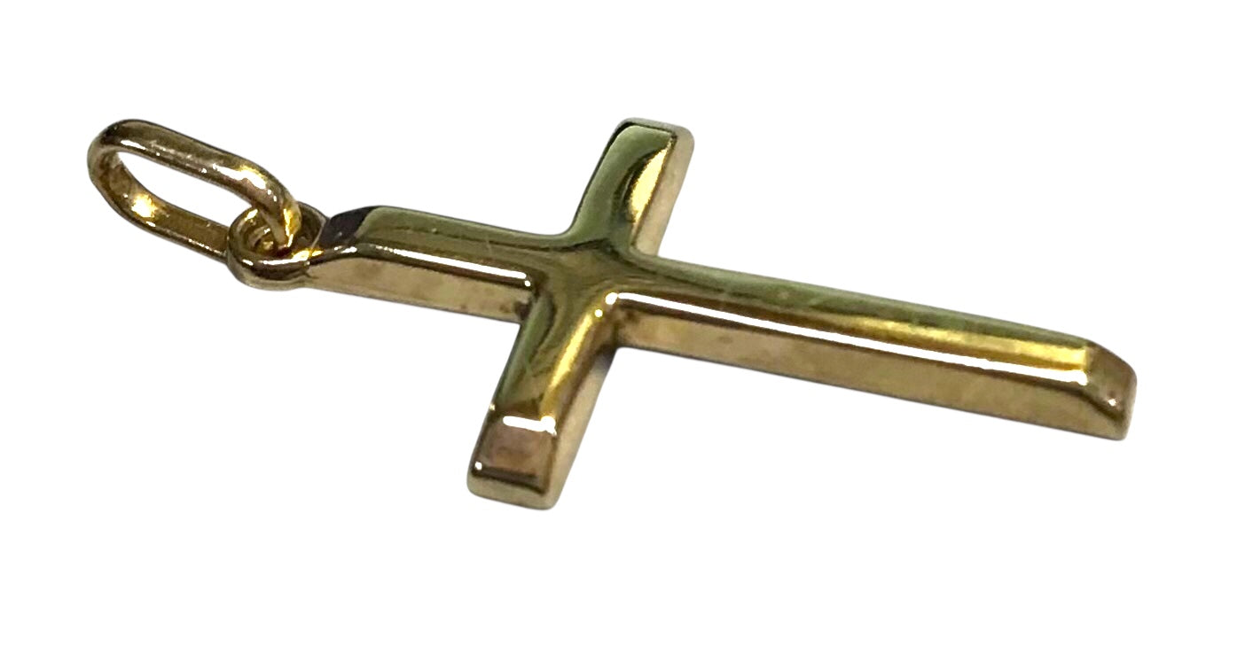 Ladies 9ct Yellow Gold Cross Pendant (Length 2.5cm) Ref#507334