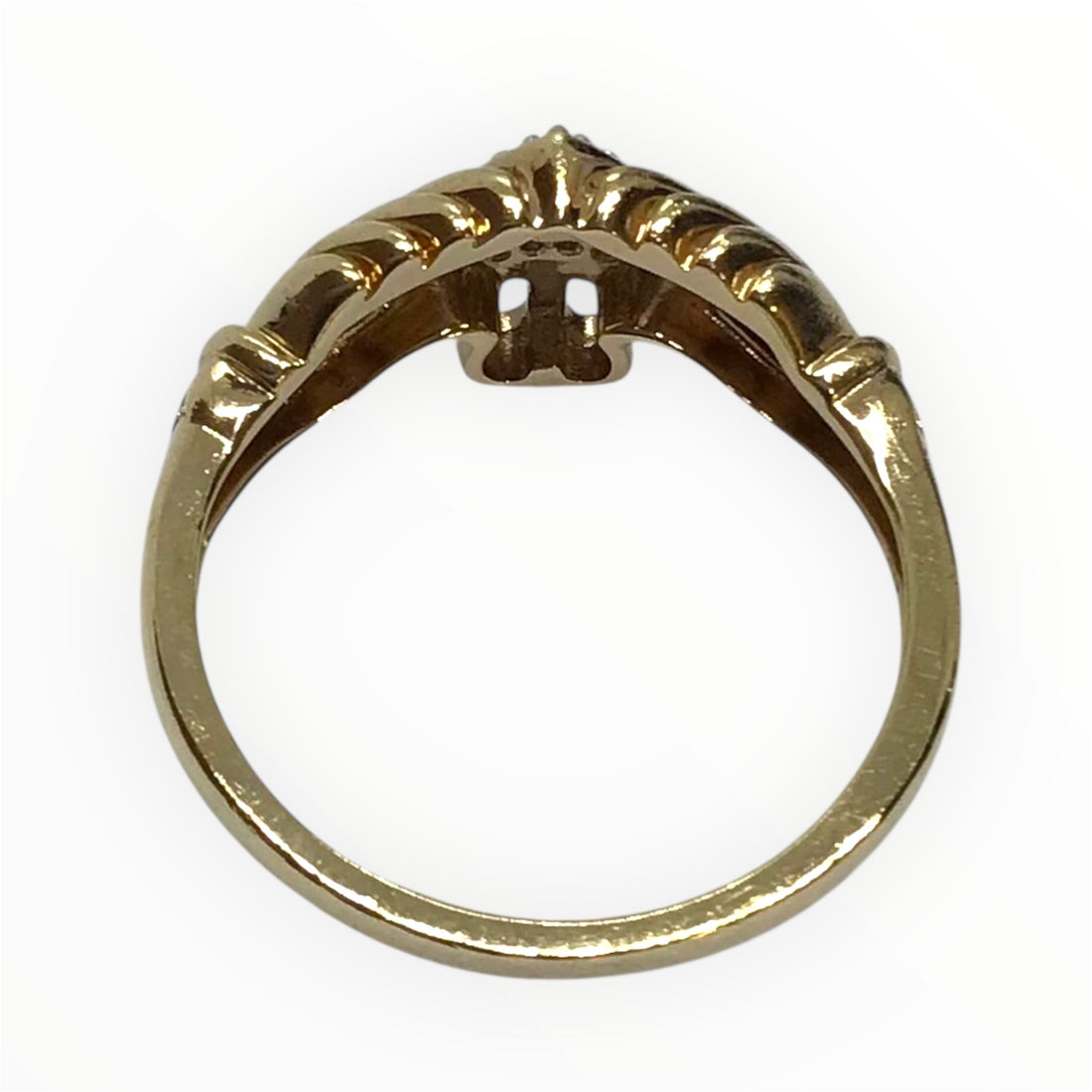 Ladies 10k Gold Calddagh Diamond Ring (Size J 1/2) Ref#512275