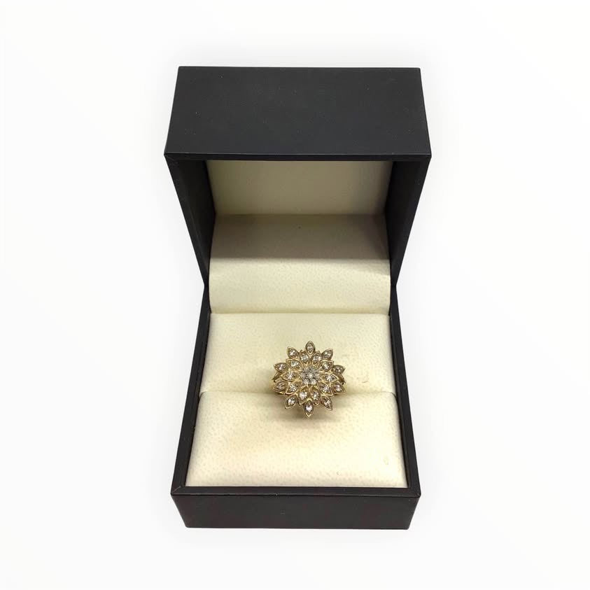 Ladies 9ct Gold Diamond Ring (Size O) Ref#513128