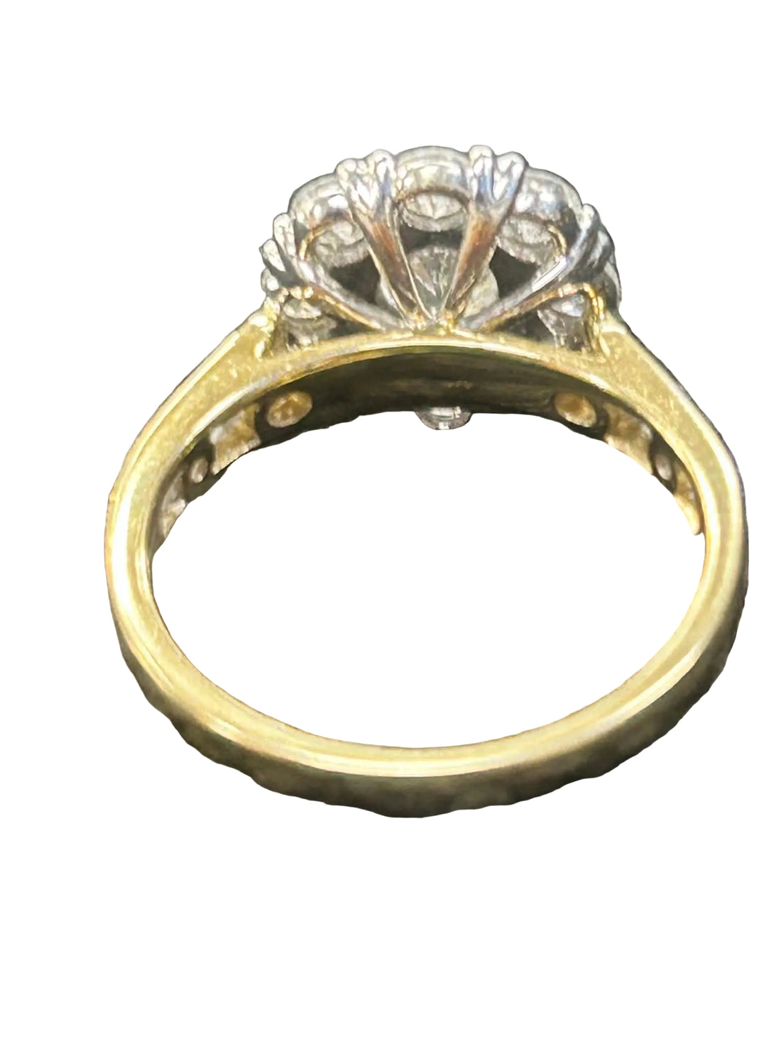 14ct Yellow gold Lab Grown Diamond Flower Cluster Ring Ref#513311