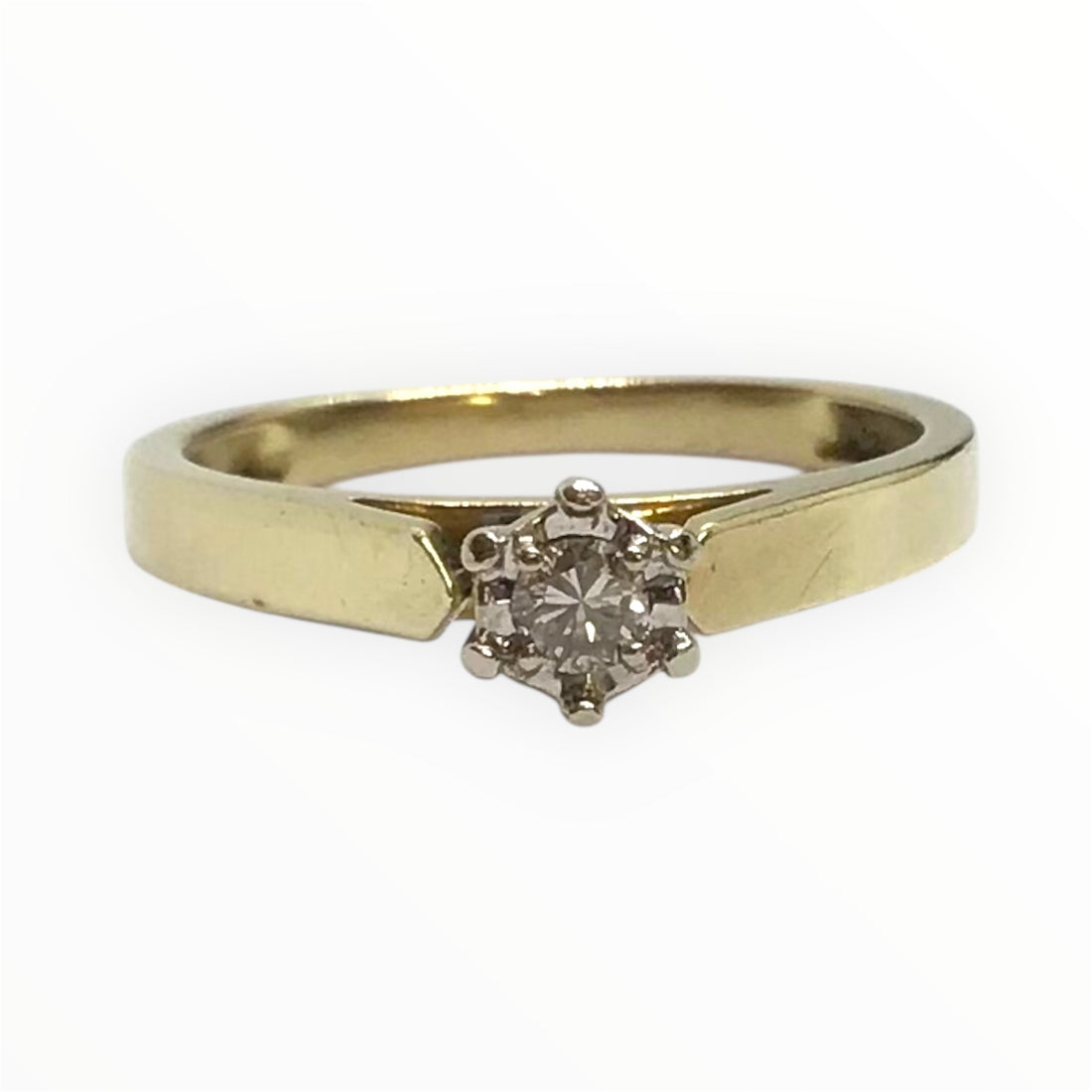 Ladies 9ct Gold Lab Grown Diamond Ring (Size M) Ref#513715