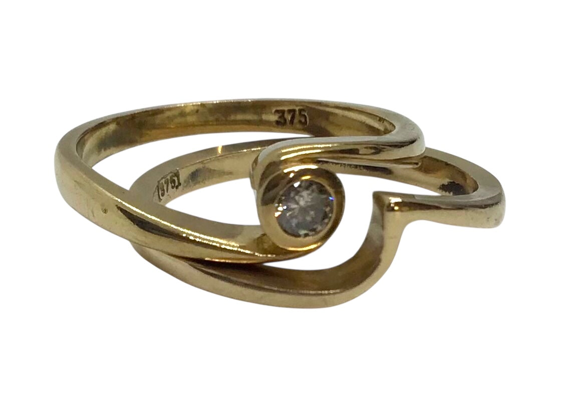 Ladies 9ct Gold 2 Ring Set Diamond (Size H) Ref#505564