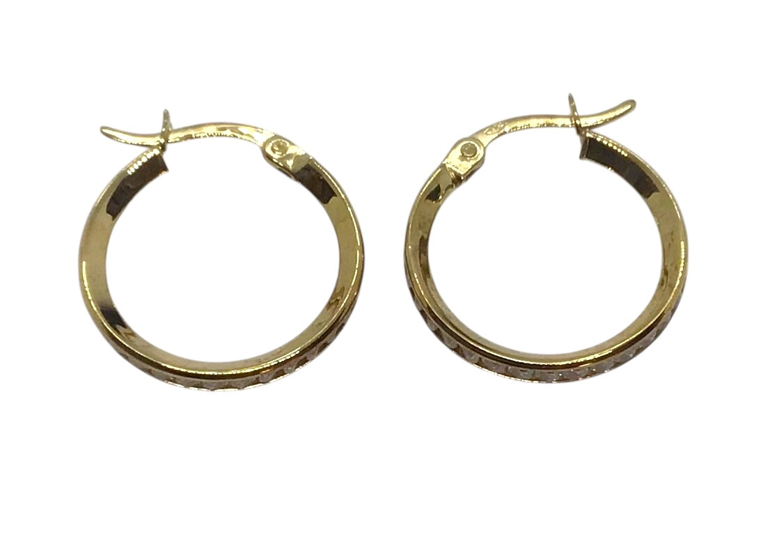 Ladies 9ct Yellow Gold Hoop Earrings Ref#506237