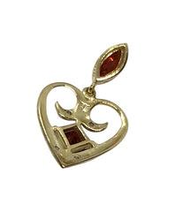 Ladies 9ct Yellow Gold Heart Pendant (Length 2cm) Ref#507469