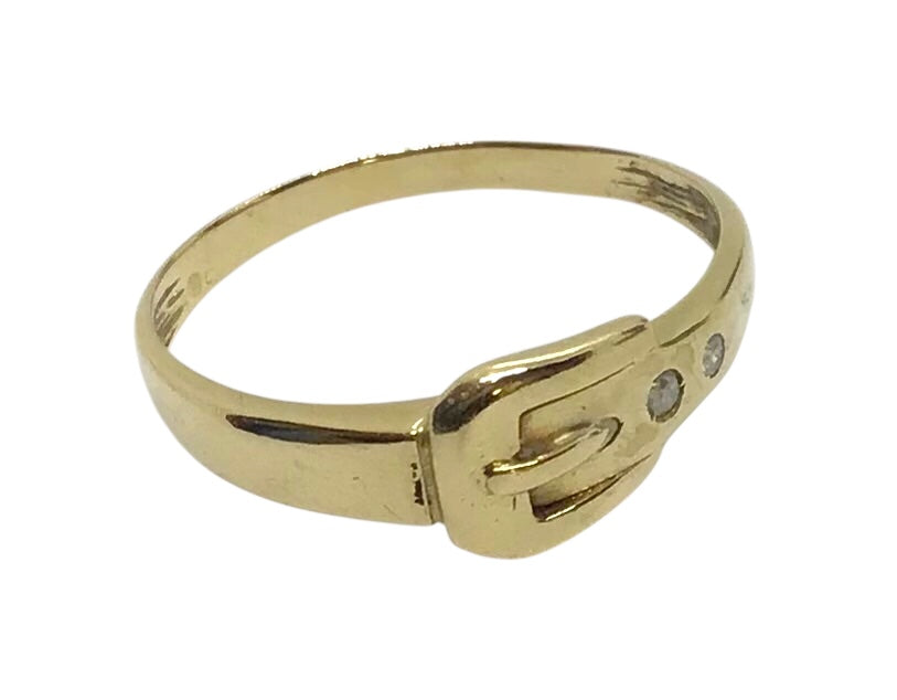Ladies 14ct Yellow Gold Diamond Ring (Size P) Ref#505968