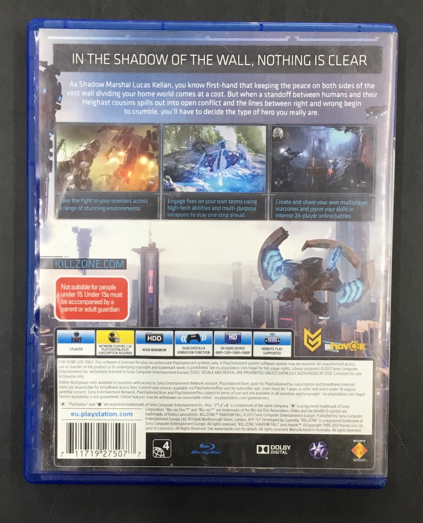 PS4 GAME KILLZONE SHADOW FALL Ref#512173