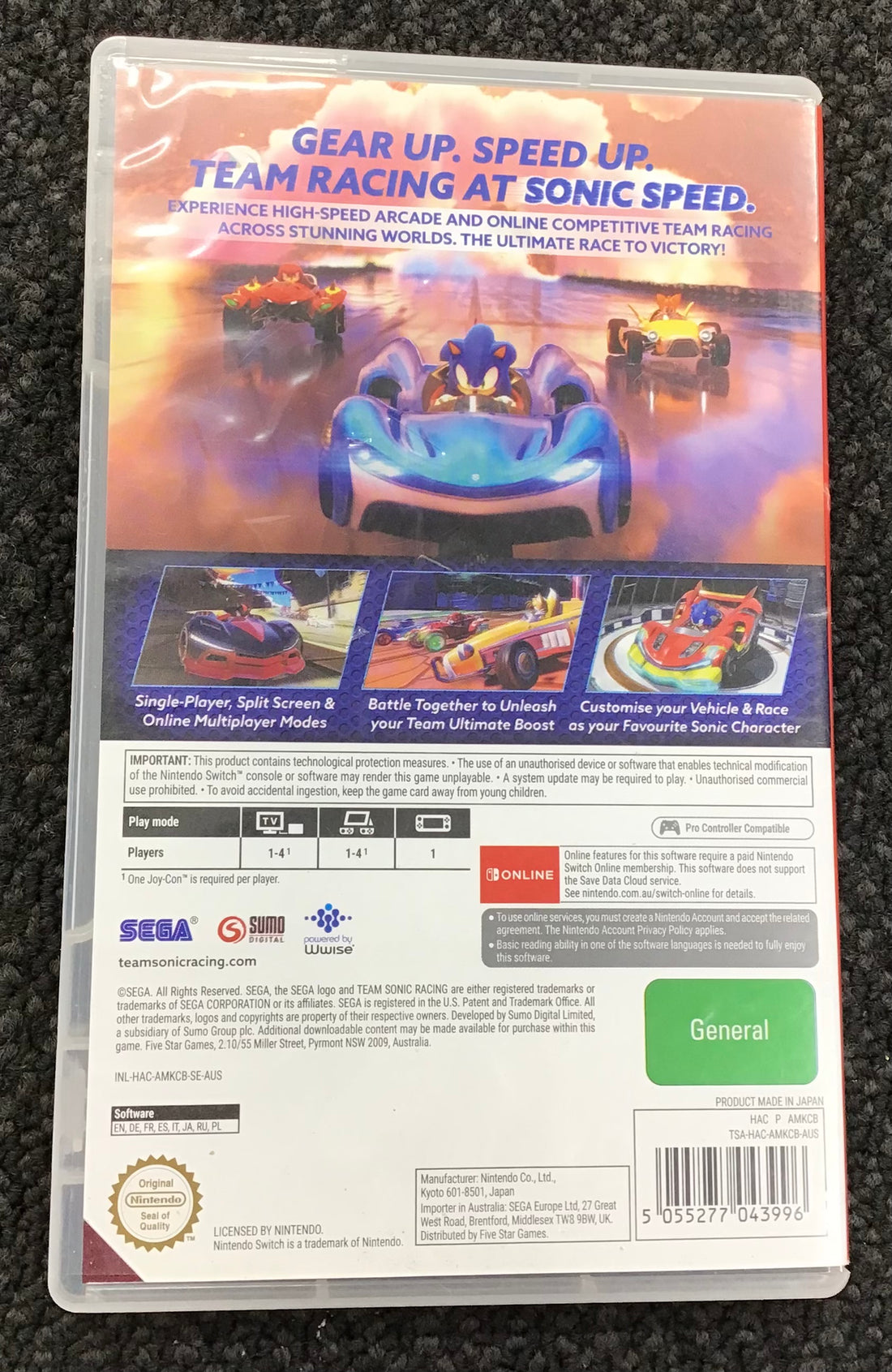 TEAM SONIC RACING SWITCH GAME
