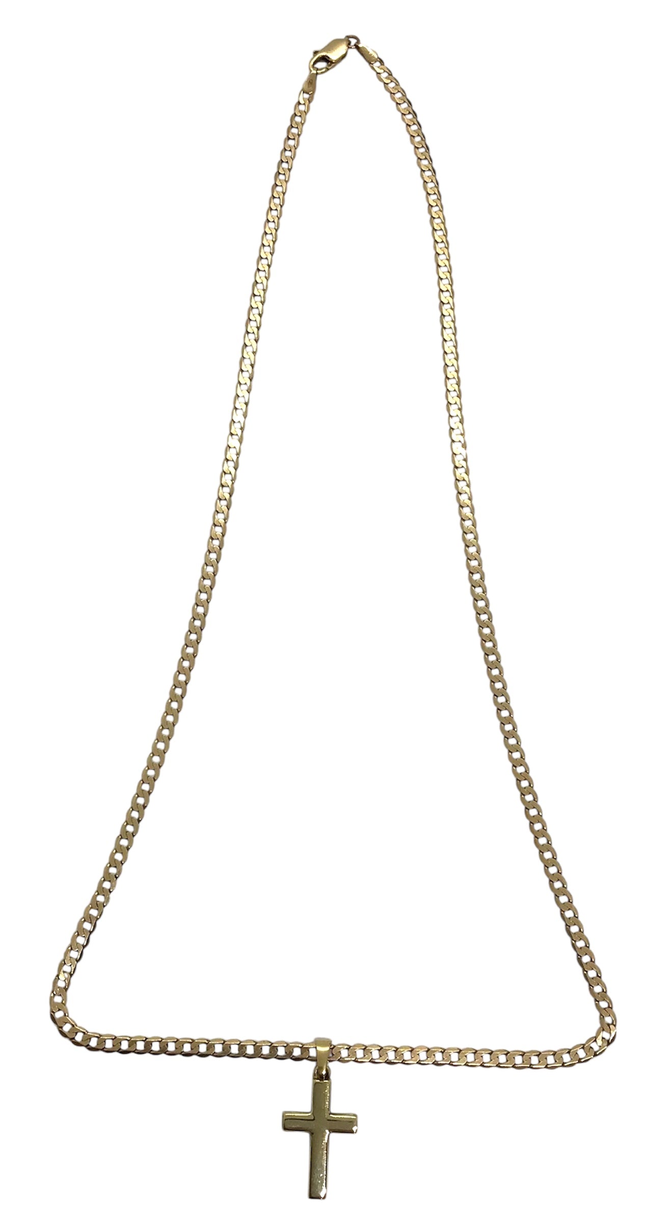 Ladies 9ct Yellow Gold Necklace with Cross Pendant Ref#506121