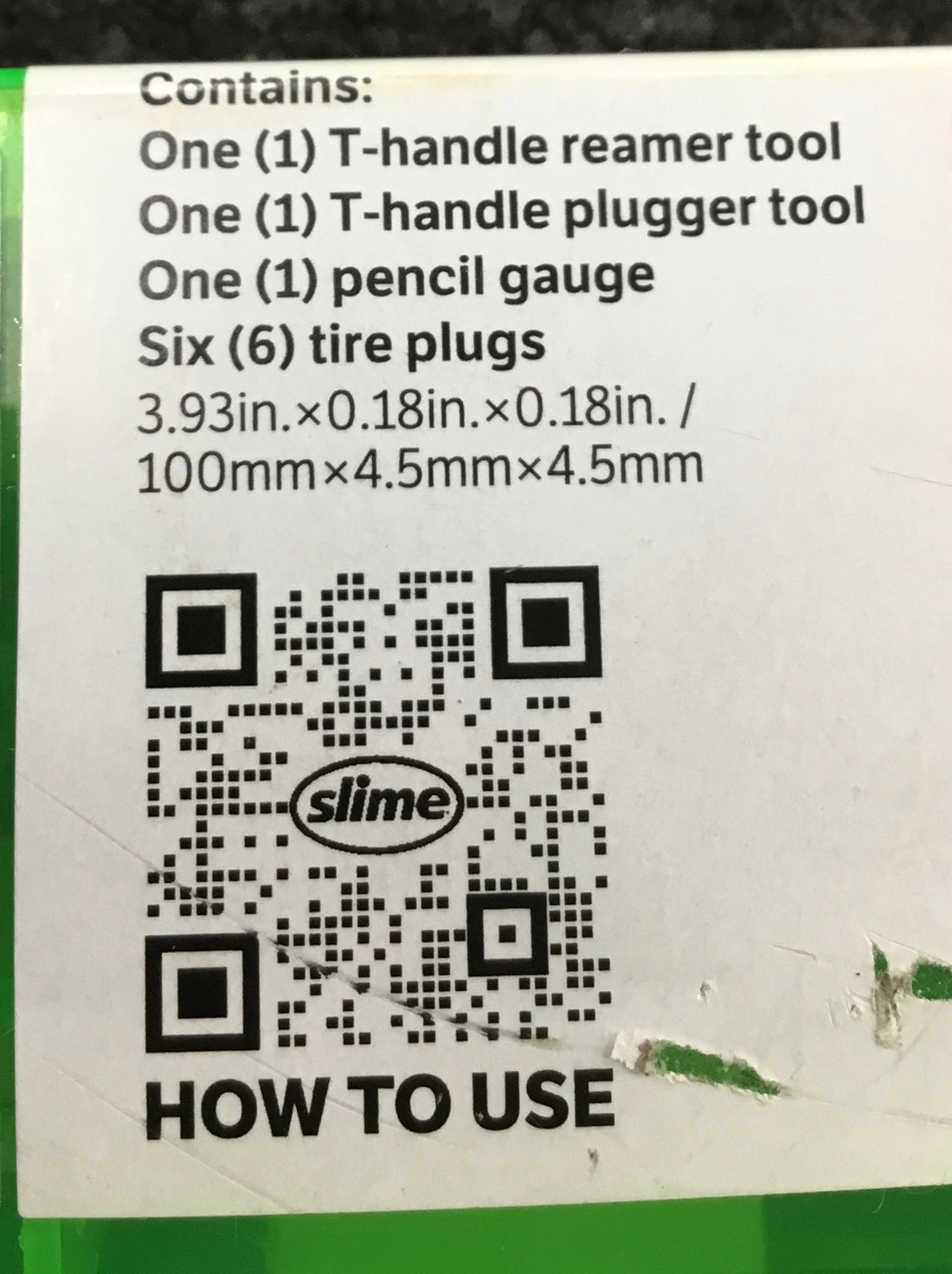 SLIME  GREEN COMBO TIRE PLUG KIT 9PCE Ref#511752