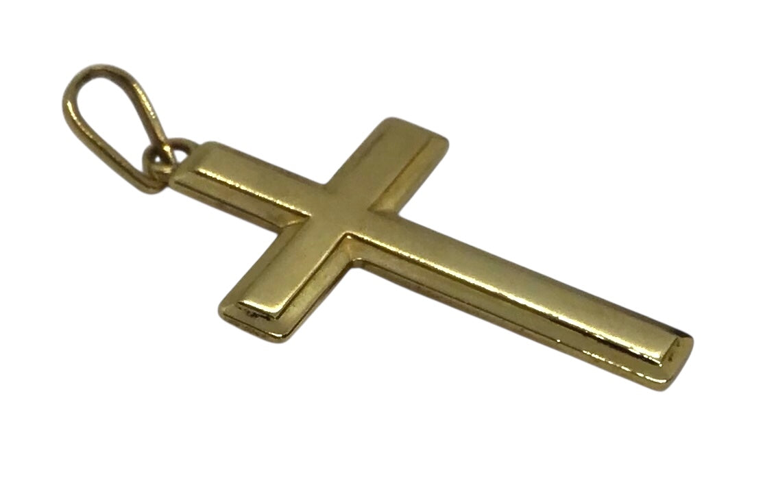 Unisex 9ct Yellow Gold Cross Pendant Ref#506852