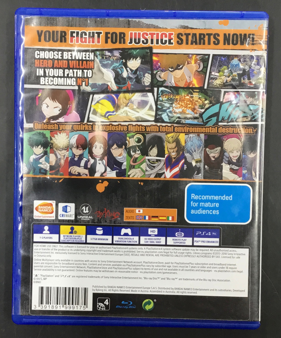 PS4 GAME MY HERO ONE’S JUSTICERef#512885